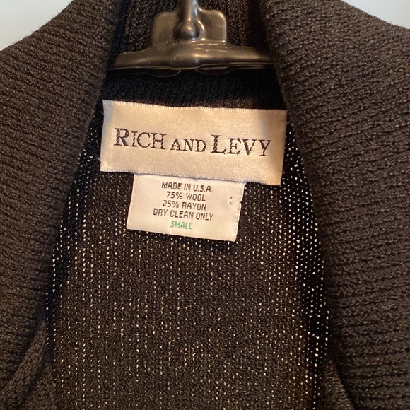 Rich and Levy black knit jacket and skirt set - Picture 3 of 12